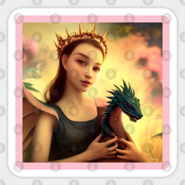 Dragon Prinsess with dragon Sticker by Stades